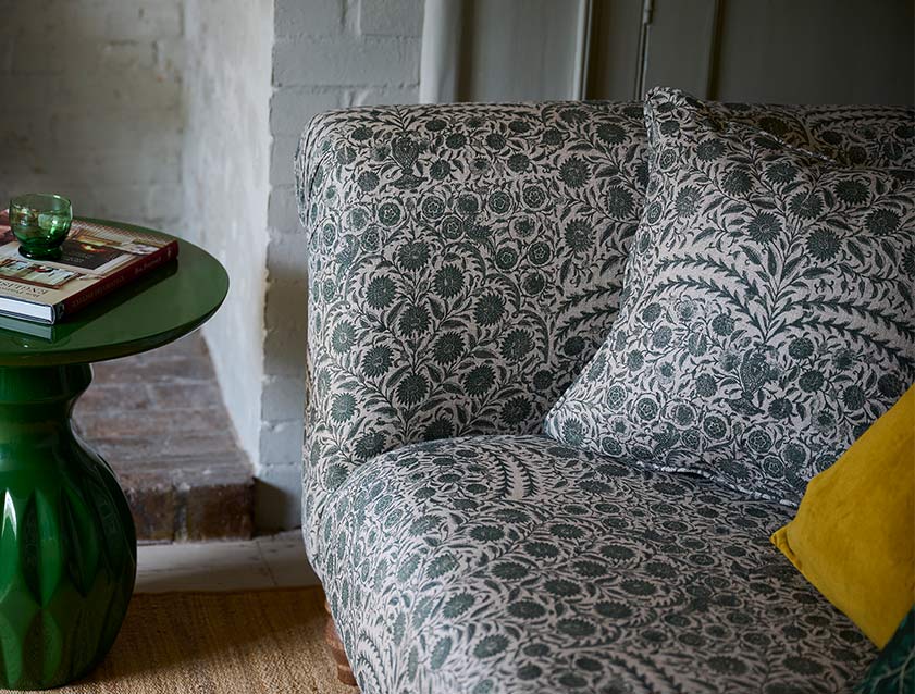 Exbury 3 seater sofa in Spill Resistant V&A Mughal Arbour Hunter